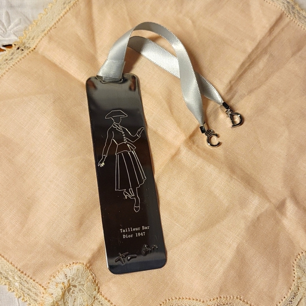 Christian Dior Silver Tone Metal Tailleur 1947 Bar Bookmark RARE